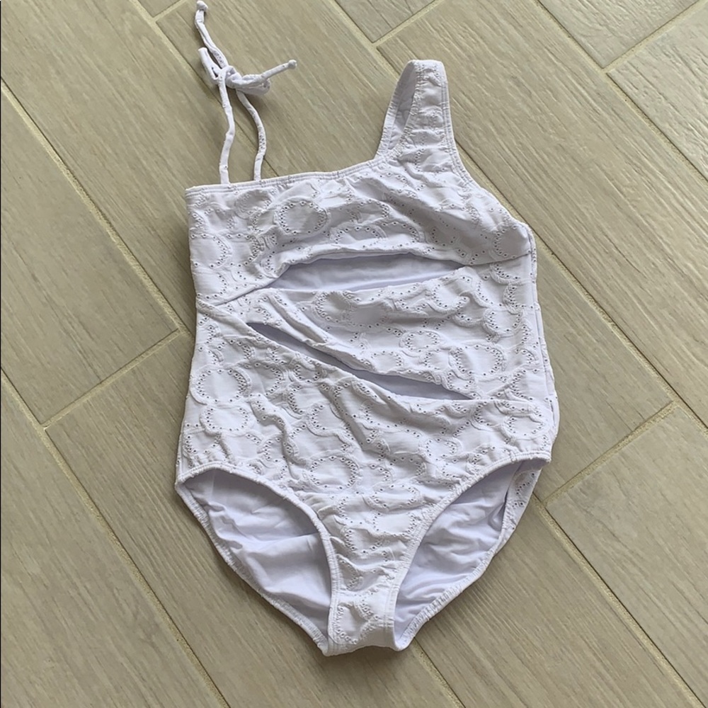 White Submarine Swim bathing suit with cutouts